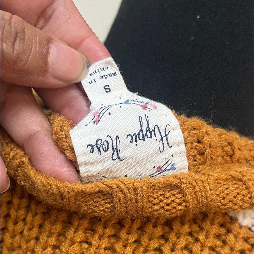 Hippie Rose Brown and White Striped Sweater - Picture 6 of 7